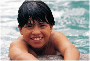 child swimming