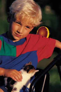 boy and cat