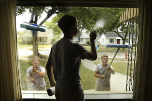 boys cleaning windows