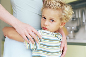 child hugging parent