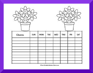 flower chore chart