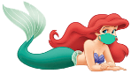 little mermaid with mask