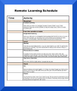 remote learning schedule